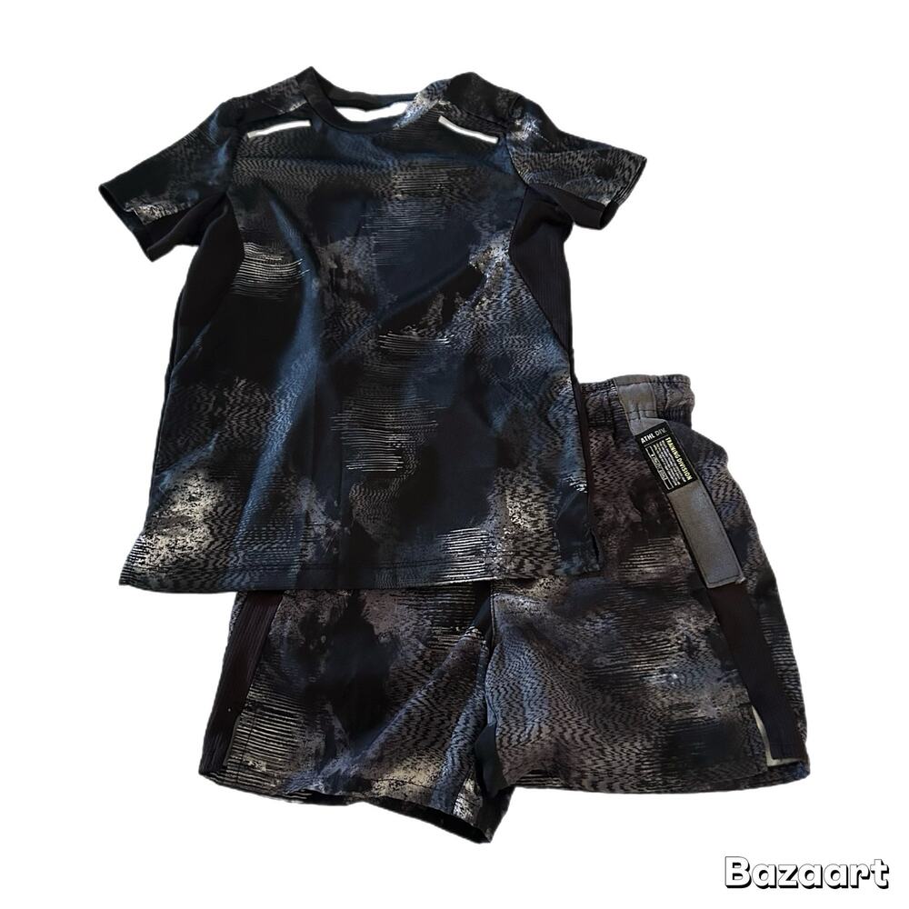 Athletic Works DriWorks Workout Set Boys XS 4-5 Black Grey